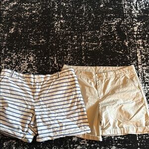 GAP Women's Striped Blue and Tan Shorts